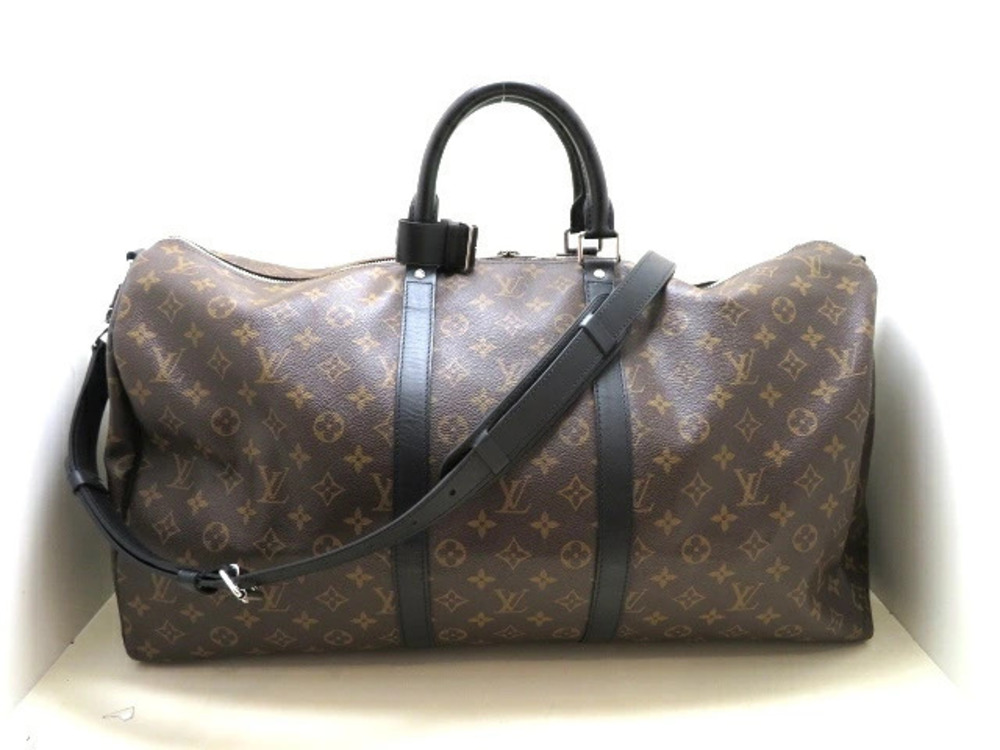 LOUIS VUITTON Keepall Bandouliere Monogram Macassar Brown Boston Bag